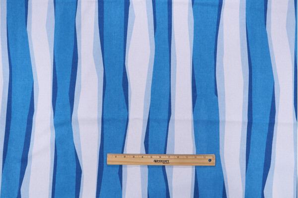 Domino Martin Line Printed Cotton Drapery Fabric in High Noon for Robert Allen