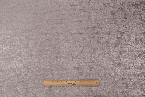 Sample of PK Lifestyles Veneto Chenille Damask Upholstery Fabric in Shale 
