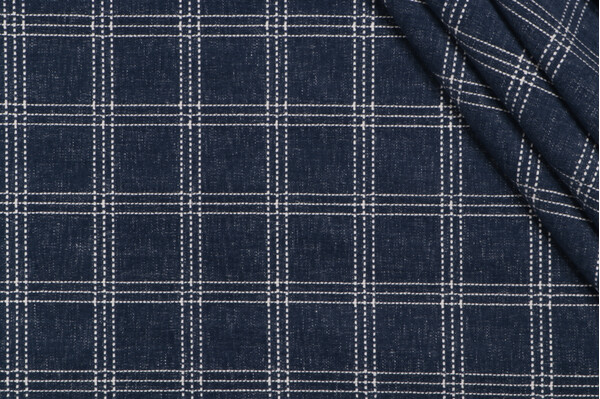Click for PK Lifestyles Catalina Check Woven Chenille Upholstery Fabric in Indigo  PK Lifestyles Catalina Check Woven Chenille Upholstery Fabric in Indigo