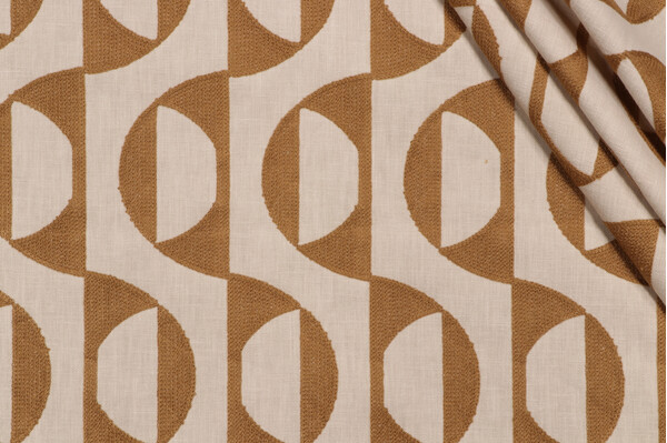 Click for PK Lifestyles Calder Embroidered Decorator Fabric in Golden  PK Lifestyles Calder Embroidered Decorator Fabric in Golden
