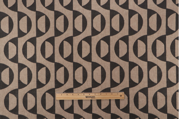 Sample of PK Lifestyles Calder Embroidered Decorator Fabric in Teak 