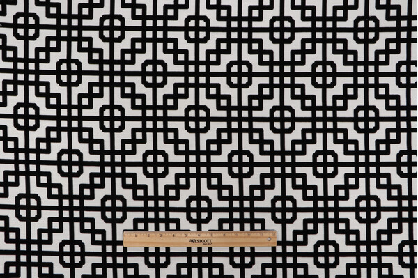 Click for PK Lifestyles Interlacing Flocked Decorator Fabric in Tuxedo  PK Lifestyles Interlacing Flocked Decorator Fabric in Tuxedo