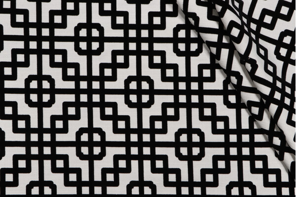Click for PK Lifestyles Interlacing Flocked Decorator Fabric in Tuxedo  PK Lifestyles Interlacing Flocked Decorator Fabric in Tuxedo