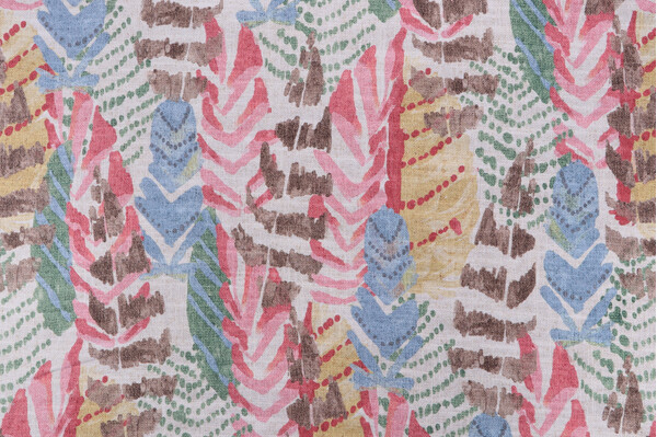 PK Lifestyles Leaf Plumes Printed Cotton Blend Drapery Fabric in Bloom 