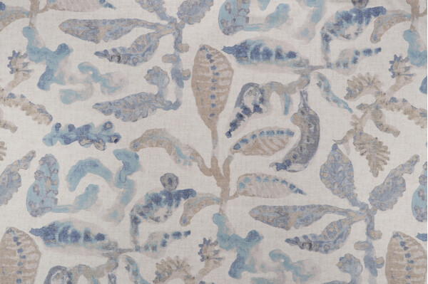 PK Lifestyles Coriolis Printed Cotton Drapery Fabric in Water 