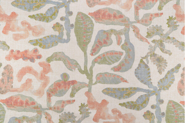 PK Lifestyles Coriolis Printed Cotton Drapery Fabric in Shell 