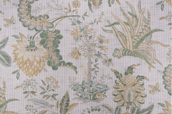 PK Lifestyles Storied Past Printed Cotton Drapery Fabric in Blonde 