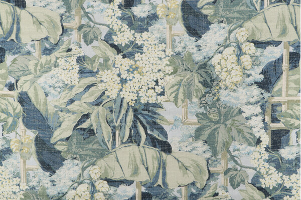 PK Lifestyles Tropicalist Printed Cotton Drapery Fabric in Aegean 