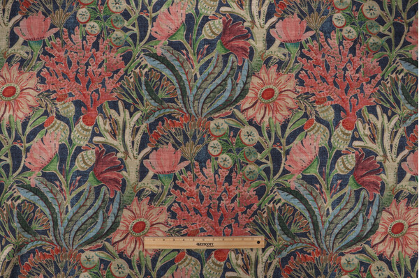 PK Lifestyles Discoveries Printed Cotton Blend Drapery Fabric in Tide 