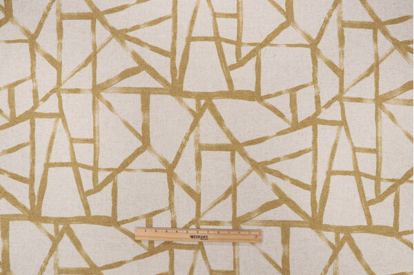 PK Lifestyles What&#39;s Your Angle Printed Decorator Fabric in Gold 