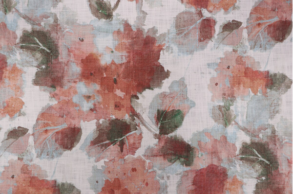PK Lifestyles Still Waters Printed Cotton Drapery Fabric in Blushing 