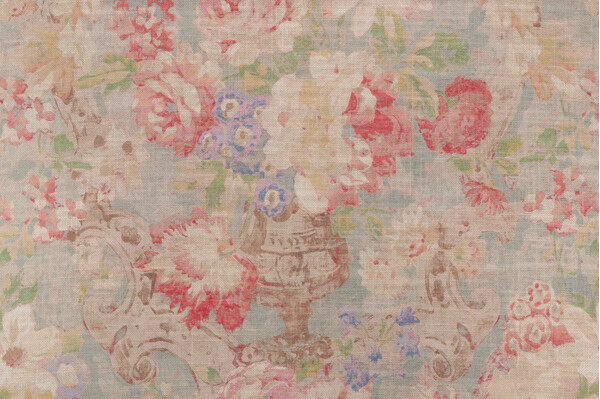PK Lifestyles Roma Printed Cotton Blend Drapery Fabric in Robin 
