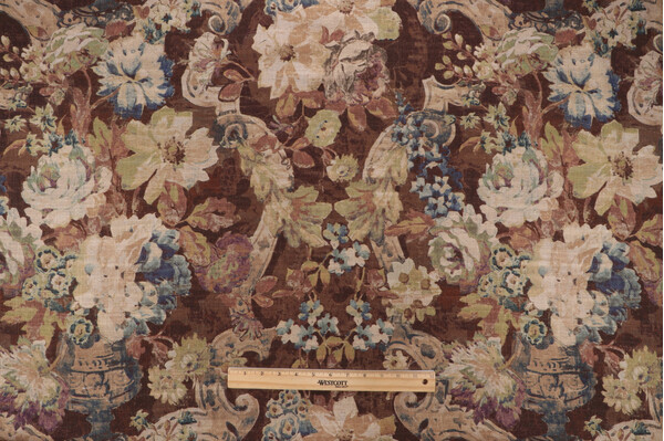 PK Lifestyles Roma Printed Cotton Blend Drapery Fabric in Semi-Sweet 