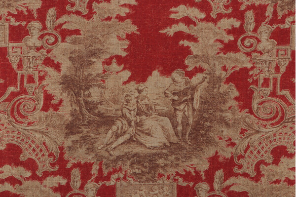 PK Lifestyles A Sweet Life Printed Linen Blend Drapery Fabric in Rouge 