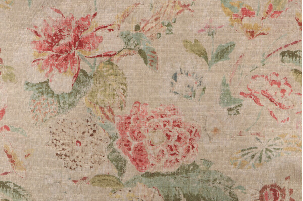 PK Lifestyles Floral Offerings Printed Cotton Blend Drapery Fabric in Biscuit 