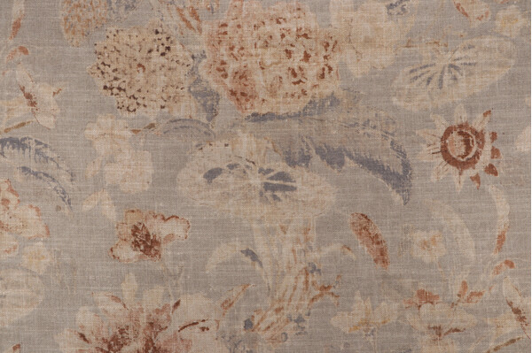 PK Lifestyles Floral Offerings Printed Cotton Blend Drapery Fabric in Pewter 