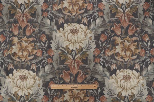 Sample of PK Lifestyles Garden Ornament Printed Decorator Fabric in Truffle 