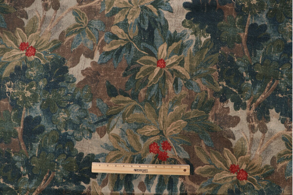 Sample of PK Lifestyles Bucolic Printed Chenille Upholstery Fabric in Boxwood 
