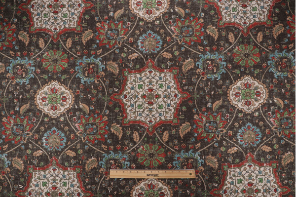 PK Lifestyles Divine Details Printed Chenille Decorator Fabric in Sable 