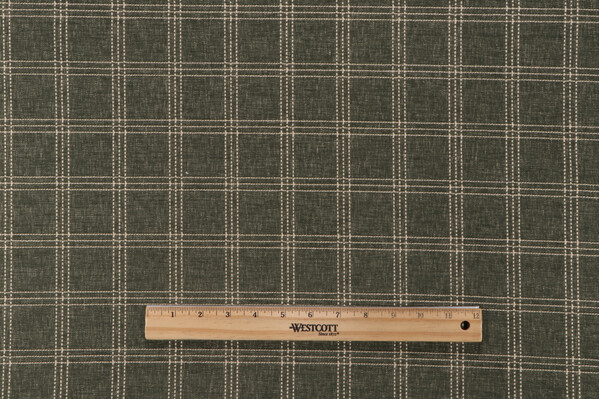 Sample of PK Lifestyles Catalina Check Woven Chenille Upholstery Fabric in Juniper 