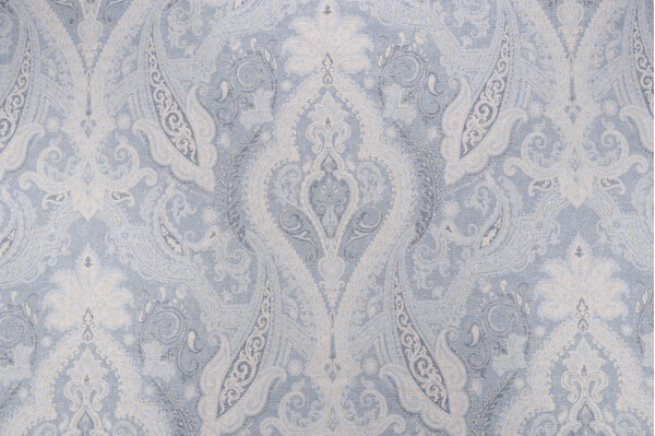 Sample of PK Lifestyles Woven Through Printed Chenille Upholstery Fabric in Chambray 