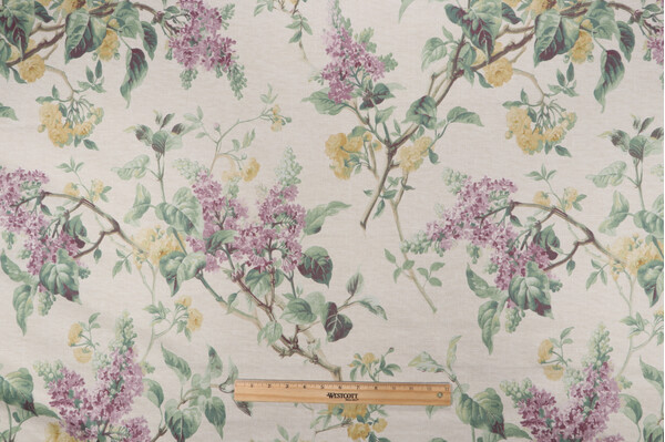 P Kaufmann Noelle Printed Cotton Twill Drapery Fabric in Lilac 