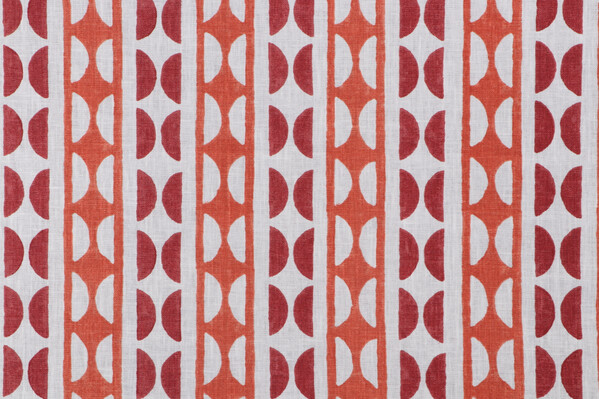 P Kaufmann Lucie Printed Cotton Blend Drapery Fabric in Coral 