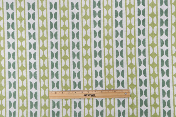 P Kaufmann Lucie Printed Cotton Blend Drapery Fabric in Green 