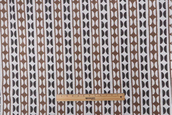 P Kaufmann Lucie Printed Cotton Blend Drapery Fabric in Chocolate 