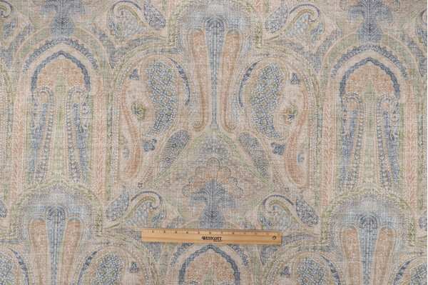 P Kaufmann Fairfax Printed Cotton Blend Drapery Fabric in Mineral 