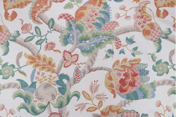 P Kaufmann Matilda Printed Linen Blend Drapery Fabric in Multi 