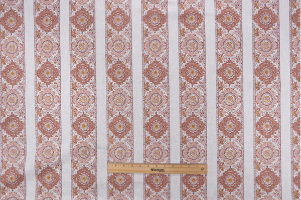 P Kaufmann Nisha Printed Cotton Blend Drapery Fabric in Spice 