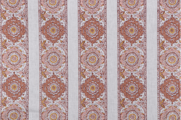 P Kaufmann Nisha Printed Cotton Blend Drapery Fabric in Spice 