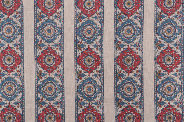 P Kaufmann Nisha Printed Cotton Blend Drapery Fabric in Americana 