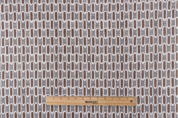 P Kaufmann Huxley Printed Cotton Blend Drapery Fabric in Chocolate 