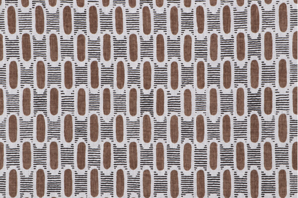 P Kaufmann Huxley Printed Cotton Blend Drapery Fabric in Chocolate 