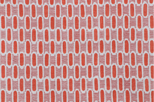P Kaufmann Huxley Printed Cotton Blend Drapery Fabric in Coral 
