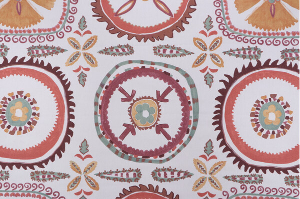 P Kaufmann Crown Floral Printed Cotton Drapery Fabric in Spice 