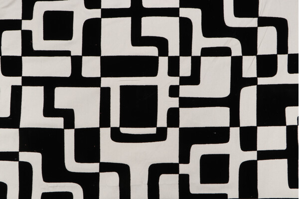 PK Lifestyles Positive Negative Flocked Cotton Drapery Fabric in Domino 