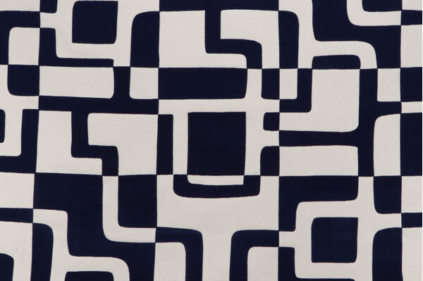 PK Lifestyles Positive Negative Flocked Cotton Drapery Fabric in Sail 