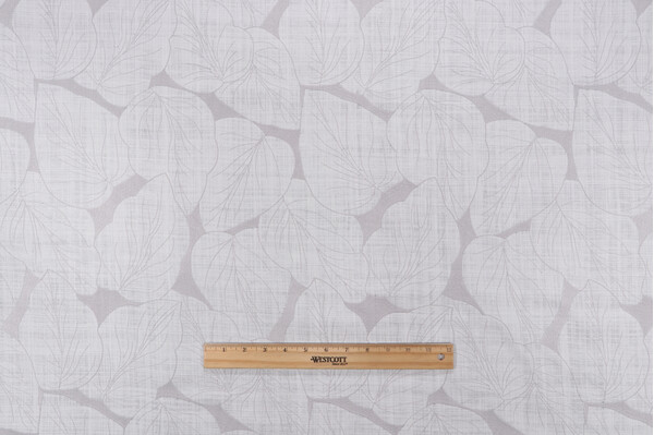 PK Lifestyles Philodendron Embroidered Drapery Fabric in Silver 