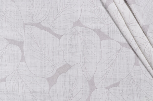 PK Lifestyles Philodendron Embroidered Drapery Fabric in Silver 