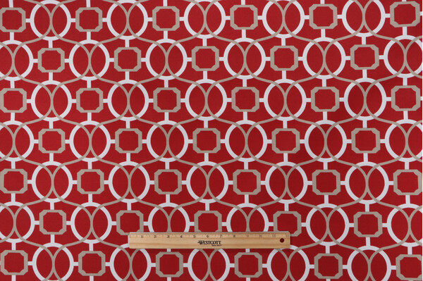 Sample of Bryant Fabrics Helix Printed Polyester Outdoor Fabric in Calypso 