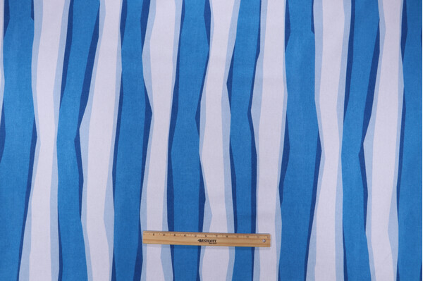 Domino Martin Line Printed Cotton Drapery Fabric in High Noon for Robert Allen 