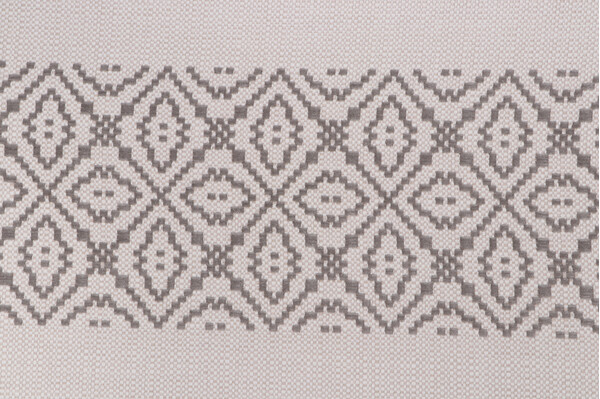 Sample of Sunbrella Tribal Stripe 370006-0001 Woven Solution Dyed Acrylic Outdoor Fabric in Pewter 