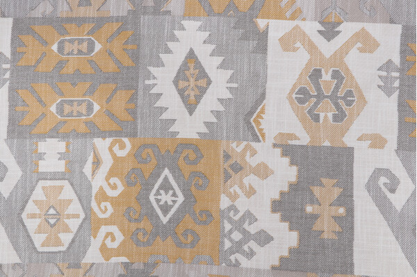 Kilim Woven Solution Dyed Acrylic Outdoor Fabric in Mustard