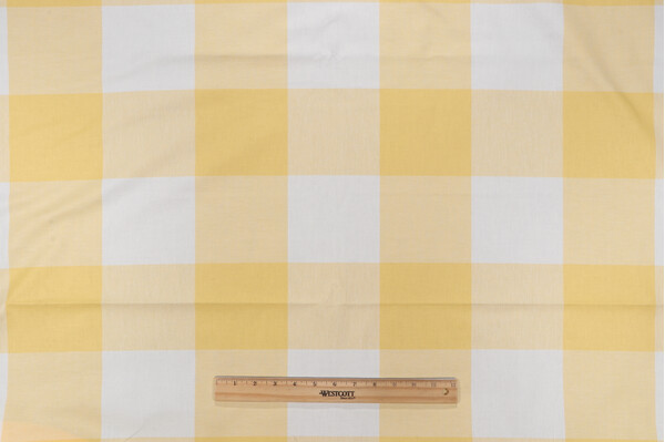 Buffalo Check Woven Cotton Decorator Fabric in Sunshine