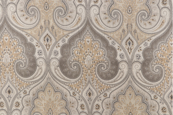 Echo Latika Printed Linen Drapery Fabric in Limestone for Kravet CLOSEOUT