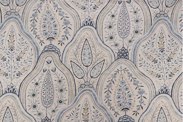 Richloom Priyanka Printed Cotton Drapery Fabric in Island House