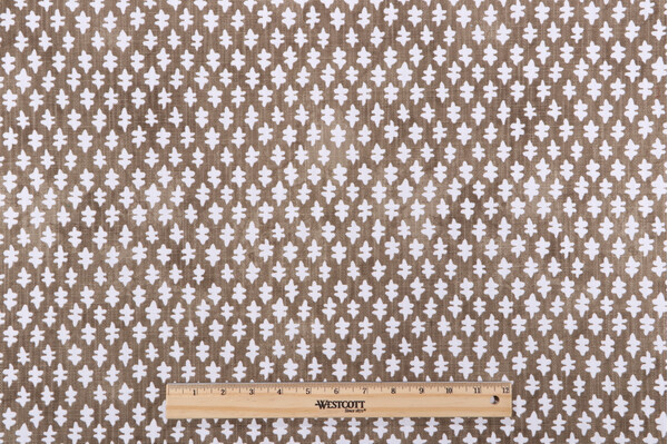 Premier Prints Gem-Slub Linen White Printed Drapery Fabric in Chip